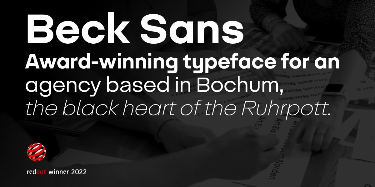 Award-winning exclusive corporate typeface for the Bochum agency BeckDesign